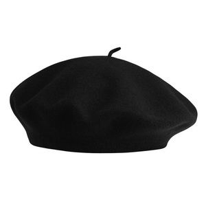 100% Wool Beret -Black